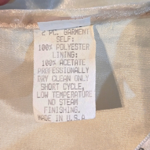 Y2K Creamy Pale Yellow & Gold Thread Organza Corset 2 Piece Prom Dress *READ* - Picture 10 of 11